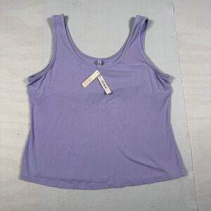 Soma Cool Nights Ribbed Tank Wild Lavender XXL Sleep Top Built-in Shelf Bra